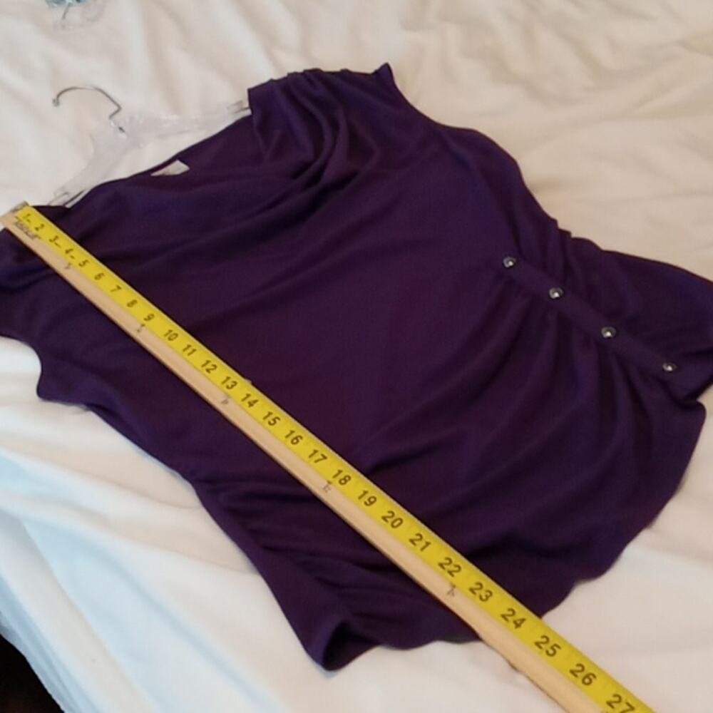 WORTHINGTON Women's Purple sleeveless cowlneck top with embellishment. Small. - Picture 7 of 8